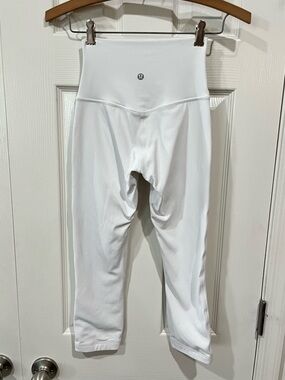 Lululemon Align High Rise White Double Lined Leggings Size 2
